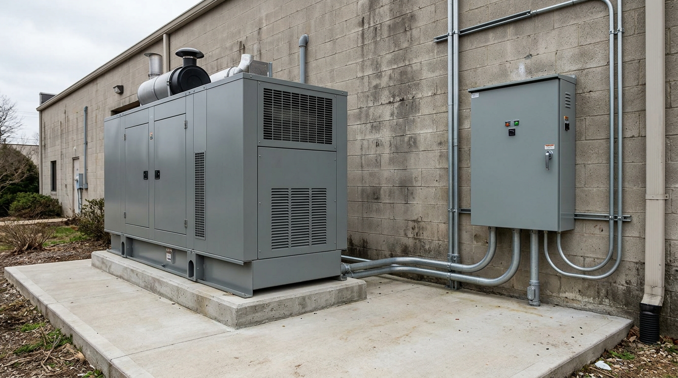 Emergency backup generator setup